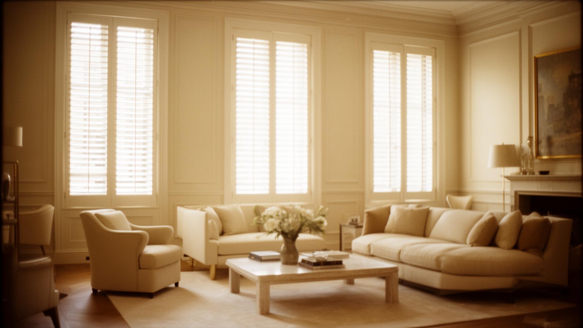 Interior with premium plantation shutters